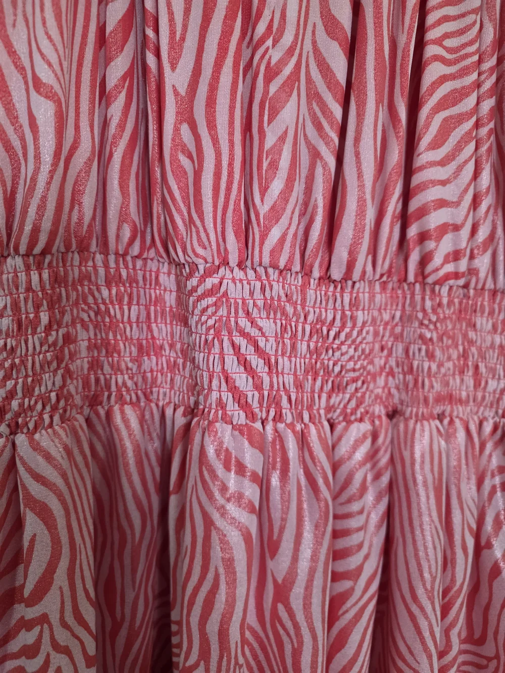 Michael Kors Pink Zebra-Print Halter Maxi Dress with Chain Detail